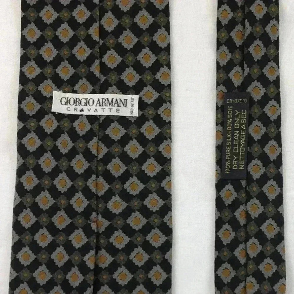 Giorgio Armani Green Silk Tie 57" x 4" - Picture 3 of 5